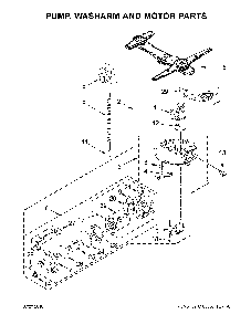 Pump, Washarm And Motor Parts Diagram and Parts List for 66514819N611  Kenmore Dishwasher