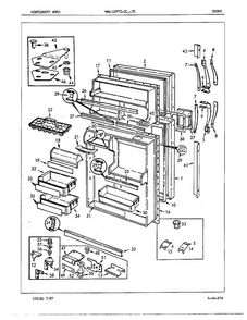 Doors Assembly Diagram and Parts List for 19972C  Admiral Refrigerator