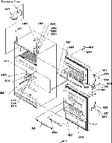 Door, Hinges And Accessories Diagram and Parts List for TM17TBW-P1305901WW  Amana Refrigerator