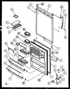 Refrigerator Door Diagram and Parts List for TG18RBL-P1158302WL  Amana Refrigerator