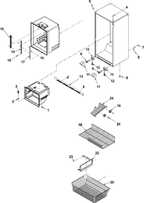 Interior Cabinet & Freezer Shelving Diagram and Parts List for ABR192ZFES  Amana Refrigerator
