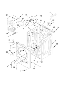 Cabinet Parts Diagram and Parts List for MGD8200FC0  Maytag Dryer