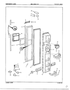 Freezer Door Diagram and Parts List for 24903-OA  Admiral Refrigerator