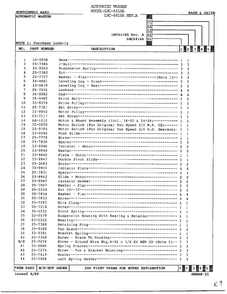 Base And Drive Page 2 Diagram and Parts List for 6416A REV A Norge Washer