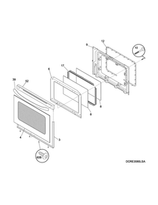 Door Diagram and Parts List for CRE3580QSA  Crosley Range