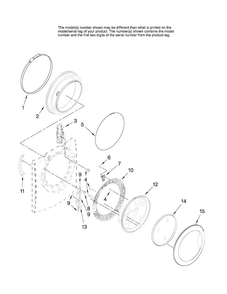 Door And Latch Parts Diagram and Parts List for NFW7200TW11  Amana Washer