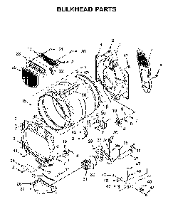 Bulkhead parts Diagram and Parts List for MGD6230HC0  Maytag Dryer