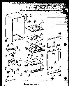 Interior Parts 16 Cu. Ft. Diagram and Parts List for T16N-P60236-48W  Amana Refrigerator