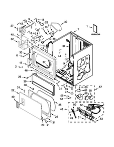 Lower Cabinet And Front Panel Parts Diagram and Parts List for MLG26PDBXW0  Maytag Dryer