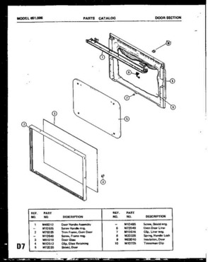 01 - Door Section Diagram and Parts List for 651006  Litton Microwave Oven Combo
