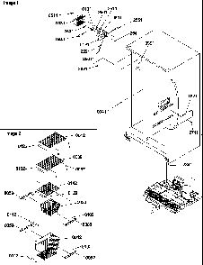 Freezer Shelves And Lights Diagram and Parts List for SBDE522VW-P1320305WW  Amana Refrigerator
