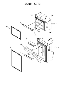 Door Parts Diagram and Parts List for MRT519SFFH00  Maytag Refrigerator