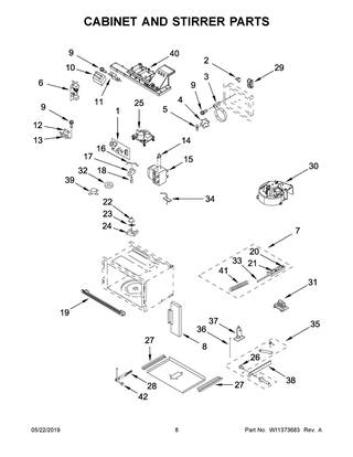Cabinet And Stirrer Parts Diagram and Parts List for JMC2430IM02  Maytag Microwave