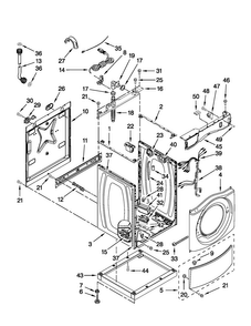 Washer Cabinet Parts Diagram and Parts List for MLE20PDBYW0  Maytag Washer Dryer Combo