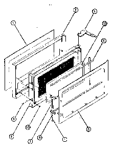 Door Diagram and Parts List for 99621  Kenmore Microwave