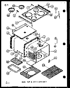 Oven/range Diagram and Parts List for MRR-1000-P85514-4S  Amana Microwave Oven Combo