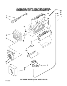 Icemaker Parts Diagram and Parts List for AC2228HEKW13  Amana Refrigerator
