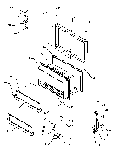Freezer Door Assembly Diagram and Parts List for THI21S3W-P1194708WW  Amana Refrigerator