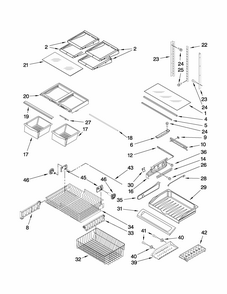 Shelf Parts Diagram and Parts List for G32026PEKW4  Maytag Refrigerator