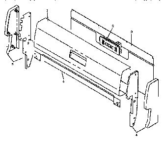Backguard Assembly Diagram and Parts List for RLN347UL P1142959NL Caloric Range