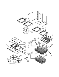 Shelf Parts Diagram and Parts List for MBB1957FEE00  Maytag Refrigerator