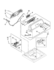 Console And Dispenser Parts Diagram and Parts List for 7MMVWX550YW0  Maytag Washer
