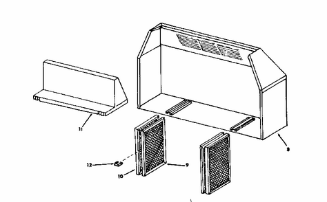 Canopy And Filter Parts Diagram and Parts List for 8505257212  Kenmore Range Hood