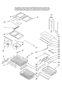 Shelf Parts Diagram and Parts List for AFB2234WEW10  Amana Refrigerator