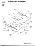 BURNER / MANIFOLD ASSEMBLY Diagram and Parts List for CCG406L  Jenn-Air Cooktop