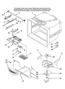 Freezer Liner Parts Diagram and Parts List for ABL2527FES12  Amana Refrigerator