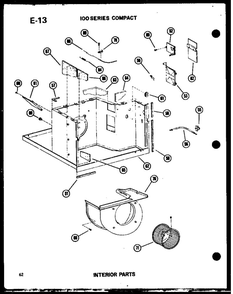 Interior Parts 1 Diagram and Parts List for 113-3W P54975-71R Amana Air Conditioner