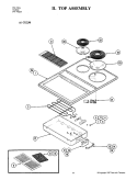 TOP ASSEMBLY Diagram and Parts List for CU230  Jenn-Air Cooktop