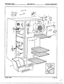 Freezer Compartment Diagram and Parts List for 22494-OA  Admiral Refrigerator