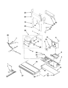Unit Parts Diagram and Parts List for MBF1958XES0  Maytag Refrigerator