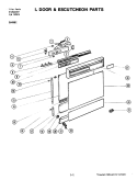 DOOR & ESCUTCHEON Diagram and Parts List for DU498-C  Jenn-Air Dishwasher