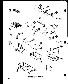 Interior Parts Diagram and Parts List for TC18C-C-P73500-16WC  Amana Refrigerator