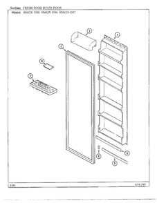 Fresh Food Inner Door Diagram and Parts List for HMG511387  Admiral Refrigerator