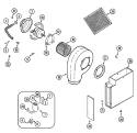 BLOWER PLENUM Diagram and Parts List for CG206B-E  Jenn-Air Cooktop