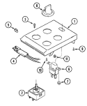 CONTROL PANEL Diagram and Parts List for CVE407B  Jenn-Air Cooktop