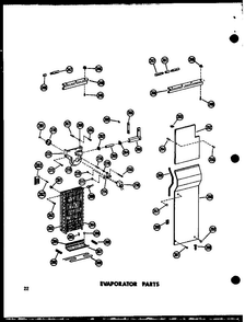 Evaporator Parts Diagram and Parts List for SD19W-C-P60340-23WC  Amana Refrigerator