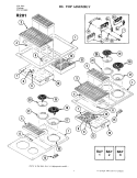 TOP ASSEMBLY Diagram and Parts List for R201  Jenn-Air Cooktop