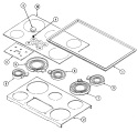 TOP Diagram and Parts List for CCR567B-C  Jenn-Air Cooktop