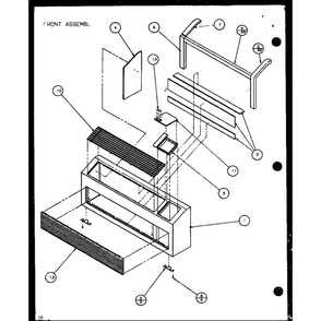 Front Assembly 6 Diagram and Parts List for PTH12400ER P9872129R Amana Air Conditioner