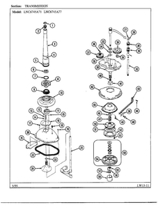 Transmission Diagram and Parts List for 6745A71  Norge Washer