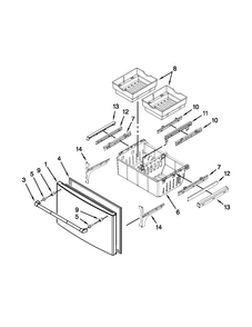 Freezer Door Parts Diagram and Parts List for JFI2089AEP13  Jenn-Air Refrigerator
