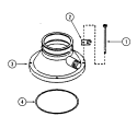FRONT VIEW Diagram and Parts List for GC50  Jenn-Air Food Waste Disposer