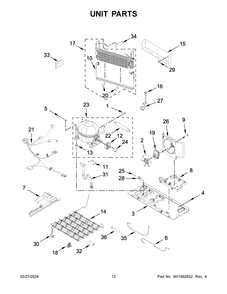 Unit Parts Diagram and Parts List for ABB1924BRM05  Amana Refrigerator