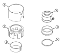 FRONT VIEW Diagram and Parts List for GC100  Jenn-Air Food Waste Disposer