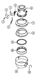 FRONT VIEW Diagram and Parts List for GB60  Jenn-Air Food Waste Disposer