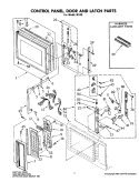 CONTROL PANEL, DOOR & LATCH Diagram and Parts List for M140  Jenn-Air Microwave